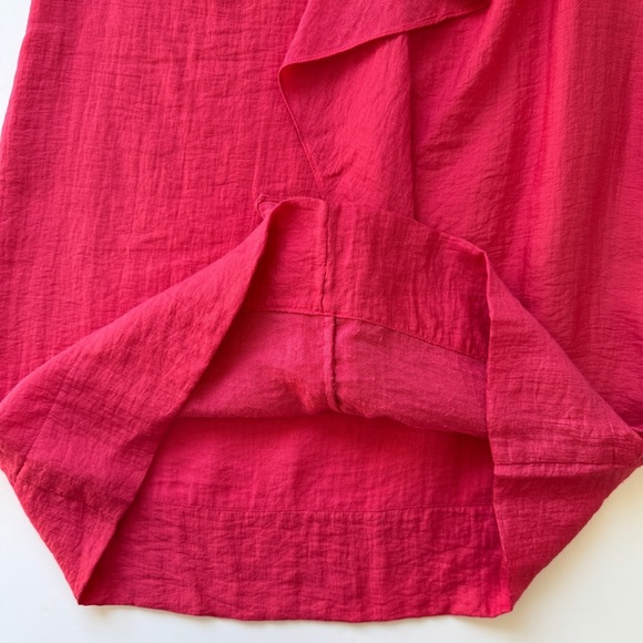 BCBGMaxAzria Ruffle Mini Dress Fushia Pink Bamboo Blend Sleeveless Party Sz 4 - Picture 9 of 11